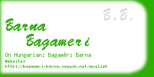 barna bagameri business card