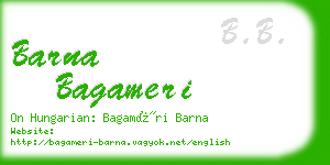 barna bagameri business card